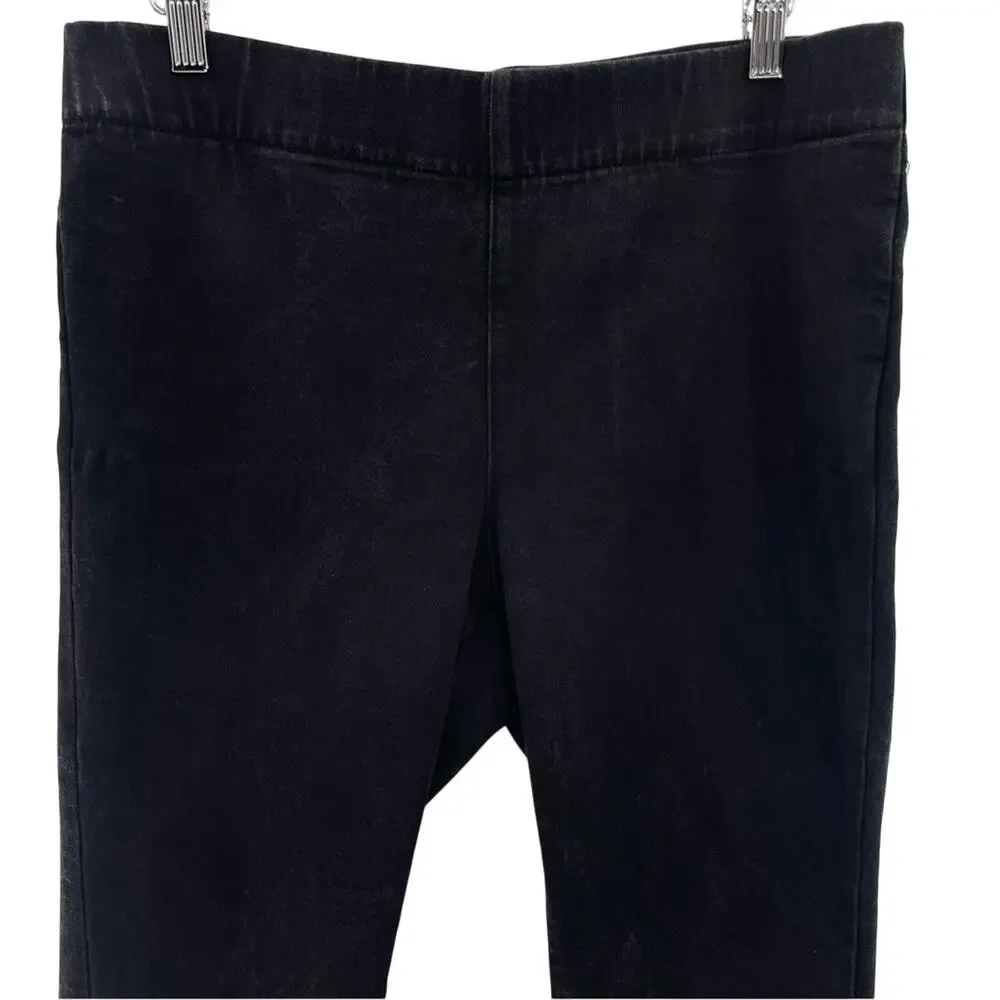 NYDJ Skinny Ankle Pull-On Lift Tuck Technology Black Stretchy Jeans Size 8